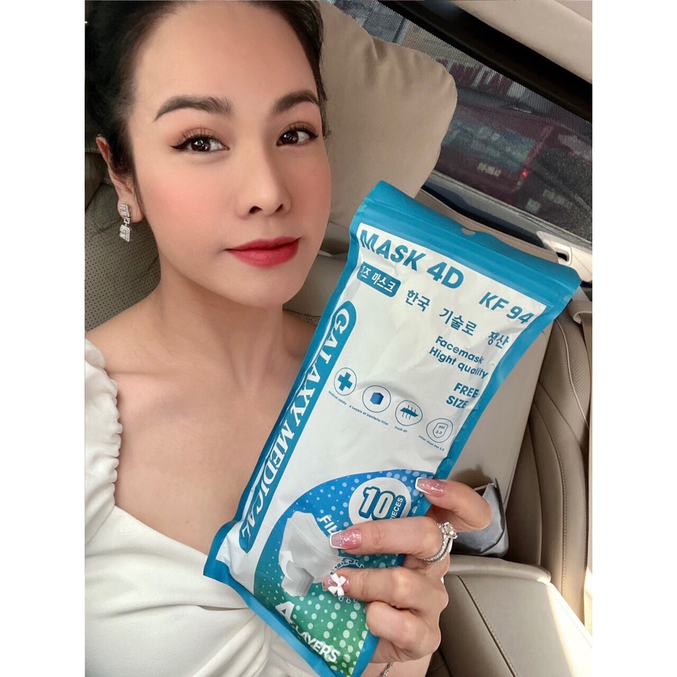 Set 100 chiếc khẩu trang 4 lớp KF94 MASK 4D chống bụi mịn và kháng khuẩn chính hãng GALAXY MEDICAL