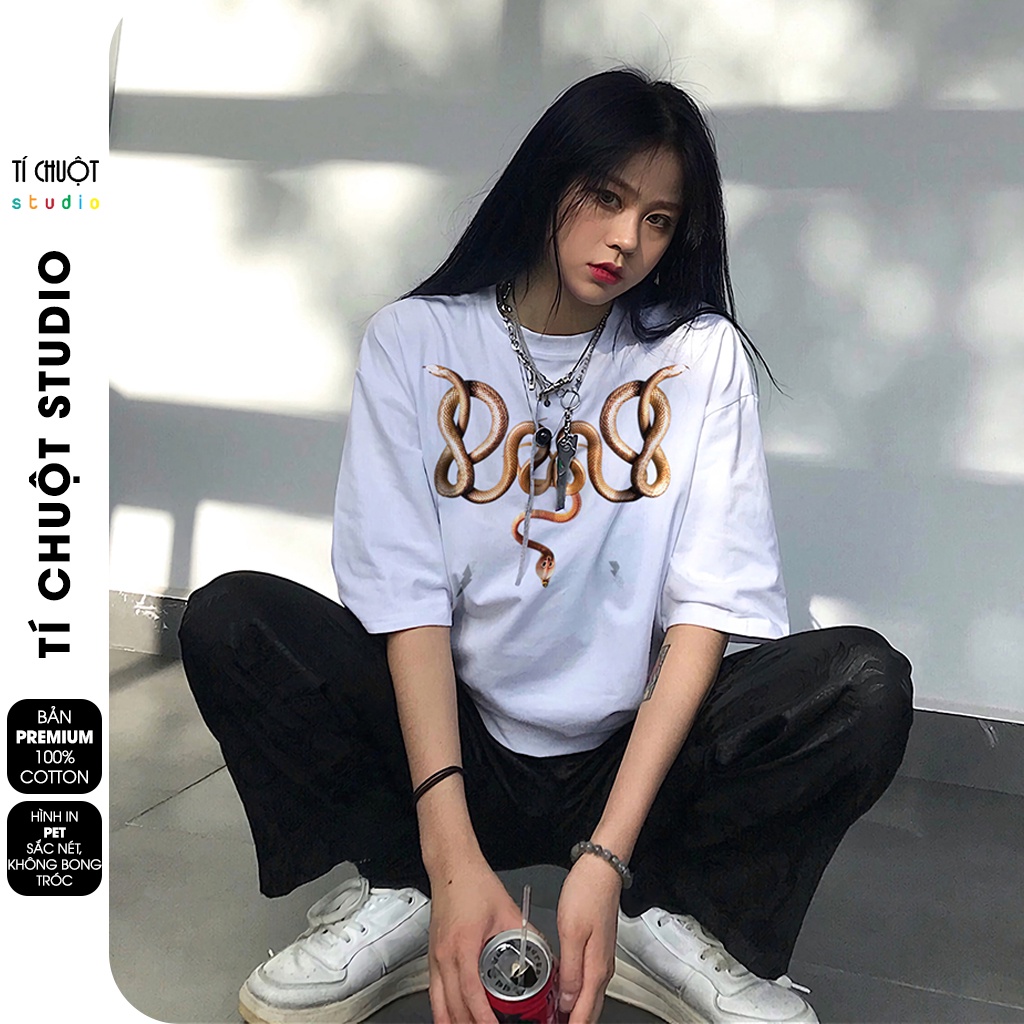 Áo thun Mikenco Snake nam nữ in hình 5D, áo phông unisex mikenco rắn tay lỡ - Tí Chuột Studio