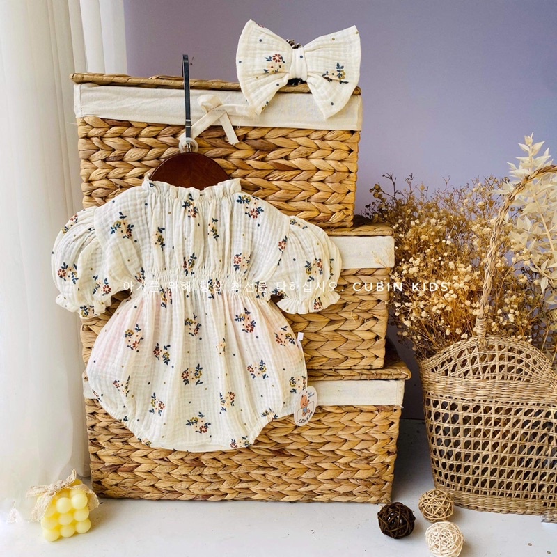 [Hot new] Váy trắng vintage thiết kế cao cấp cho bé gái 5–•12kg