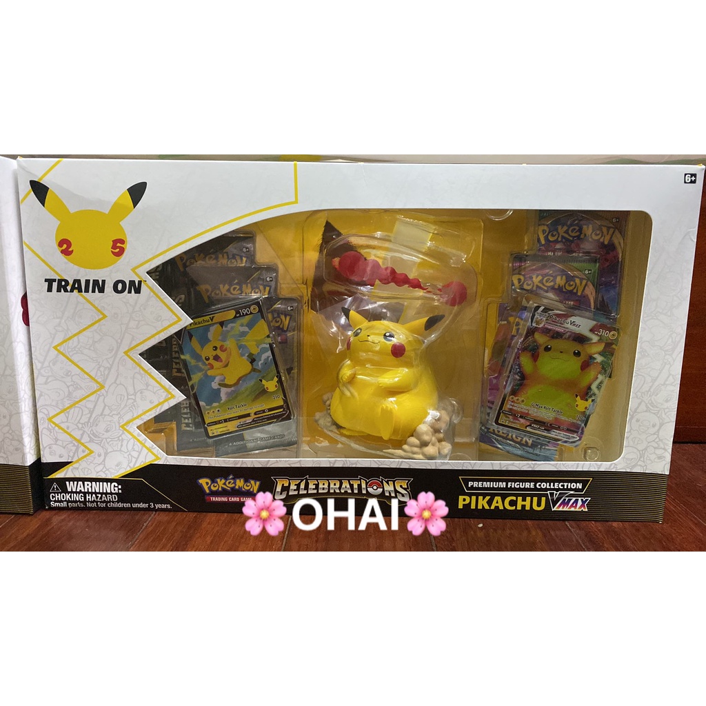 CÓ SẴN Hộp Thẻ Pokemon Mô Hình Pikachu Figure Vmax Kỷ Niệm 25 Năm Chính Hãng