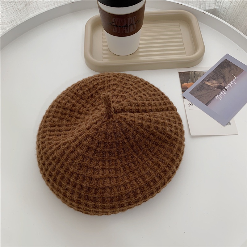 Mũ beret len màu sắc ngọt ngào phong cách retro dành cho nữ