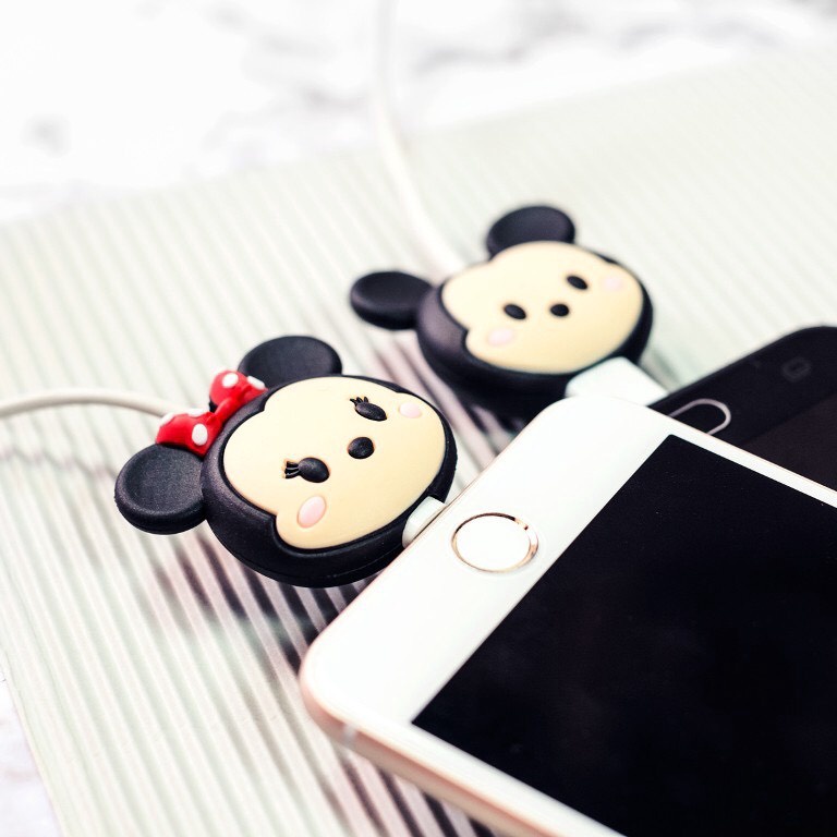 Thú silicon ngậm đầu sạc cute phomai que & bảo vệ chống đứt gãy đầu dây sạc, cáp sạc