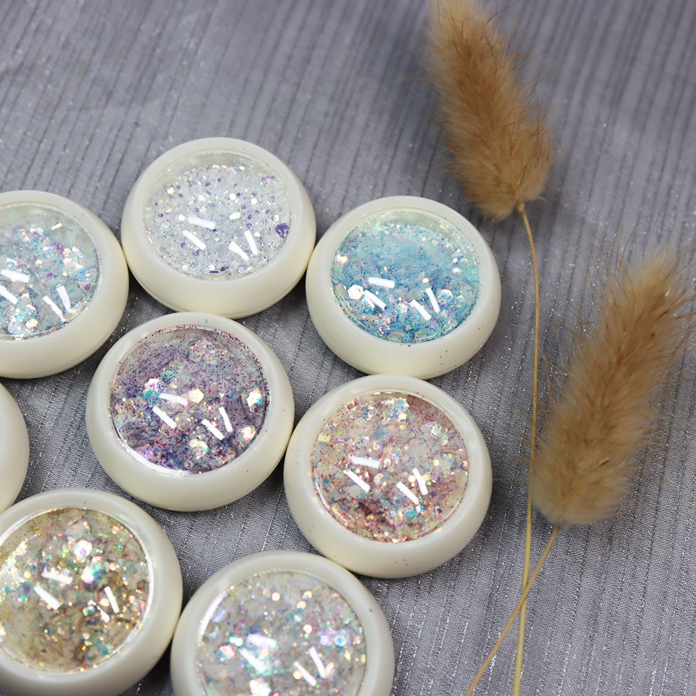 Nhũ kim tuyến nail trang trí móng 8 màu, phụ kiện trang trí móng nhũ vảy cá 8 màu