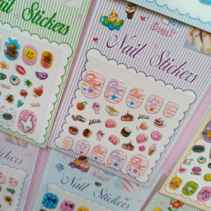 Vỉ 16 bộ sticker hình dán móng tay siêu đẹp ,nail sticker