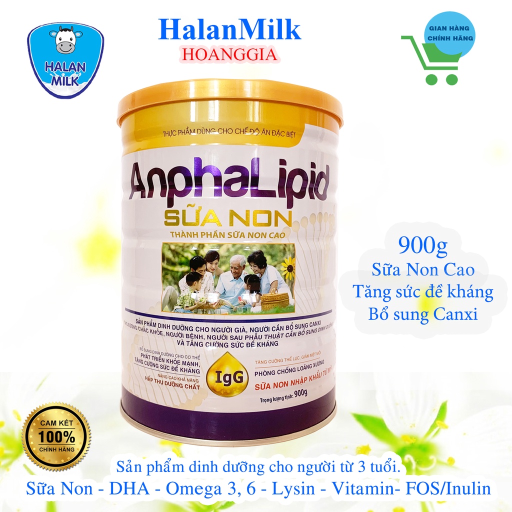 Sữa bột Anphalipid Sữa Non Halan Milk 900gr - Tăng sức đề kháng, chống loãng xương, giảm mệt mỏi