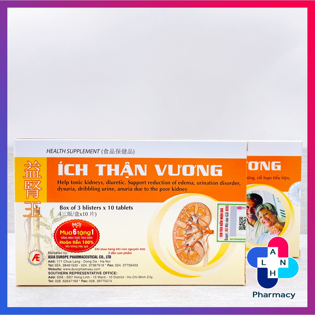 ÍCH THẬN VƯƠNG - Hỗ trợ kiểm soát các triệu chứng và biến chứng của suy thận, giúp bảo vệ thận.