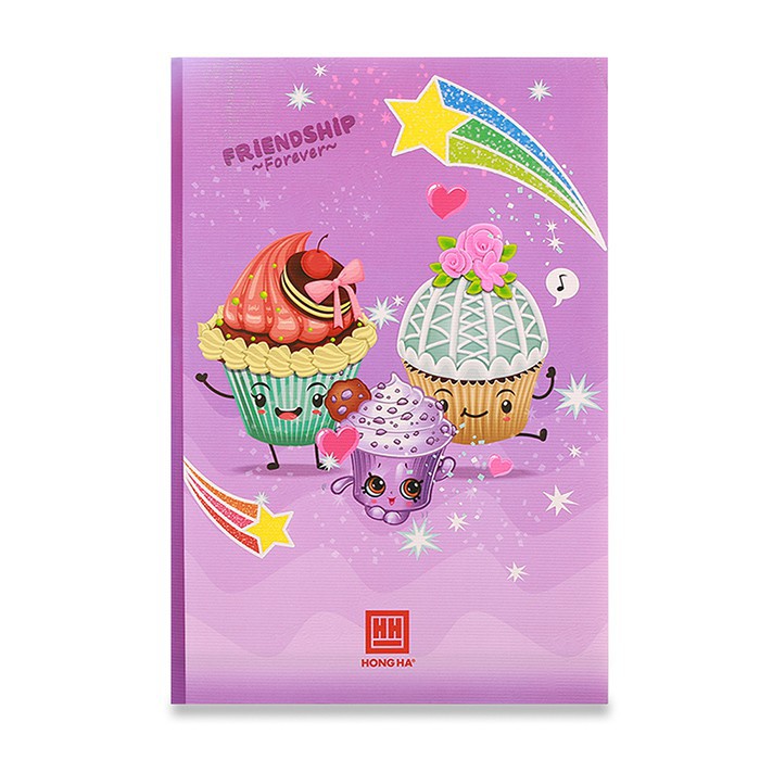 Combo vở 4 ô ly vuông 200 trang South Star Cupcake 0748 (5 quyển)