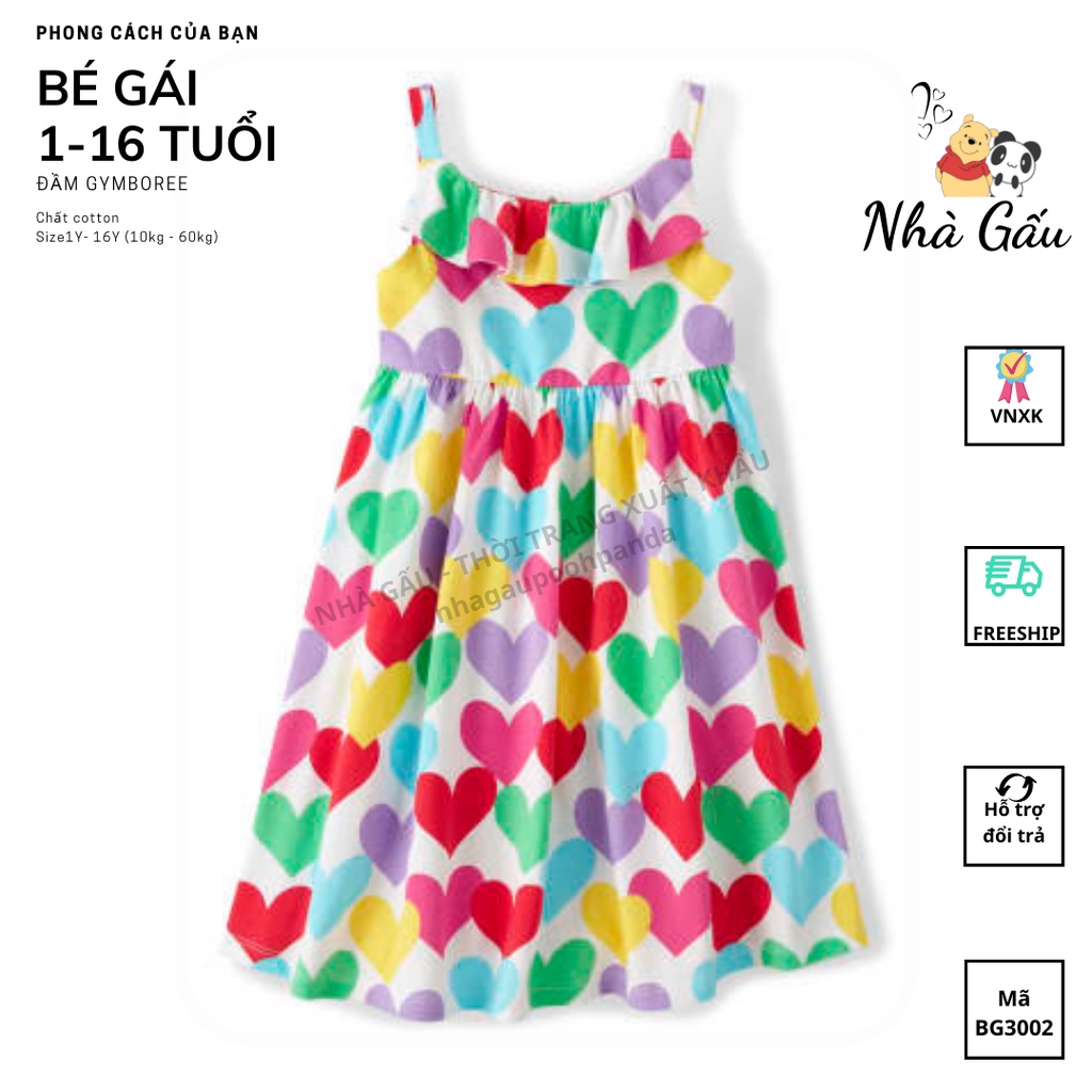 Đầm sát nách trái tim nhiều màu BG3002