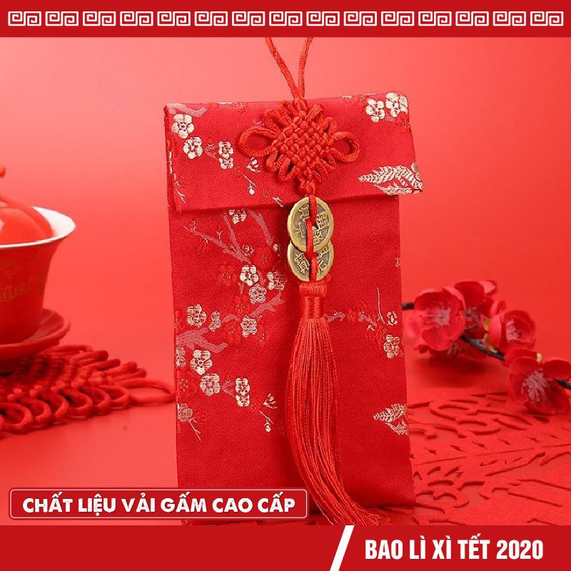 [ Giá sỉ ] Bao Lì Xì Vải Gấm Nhiều Hoa Văn Cao cấp