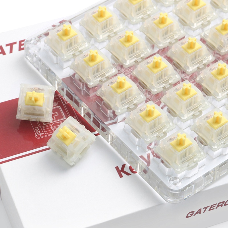 Hung gateron cap switch milky yellow switch extras 3pin rgb linear 50g stem switch