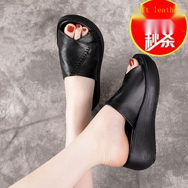 Dép Sandal Hở Ngón Đế Mềm Dày Phong Cách retro Thời Trang Mùa Hè Dành Cho Nữ