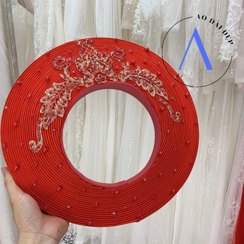 Mấn Đội Đầu – Mấn Áo Dài Cho Cô Dâu Thêu Hoa MAN08