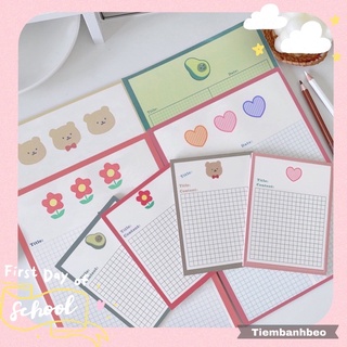 Set 30 Tờ Giấy Ghi Chú B5 Họa Tiết Gấu Đáng Yêu Không Dính