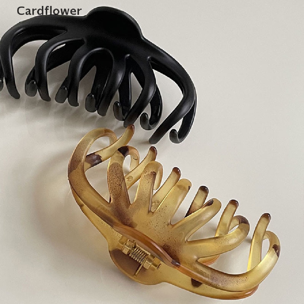 1 Kẹp Tóc Càng Cua Lớn Bằng Acrylic Màu Trơn Thanh Lịch Cho Nữ