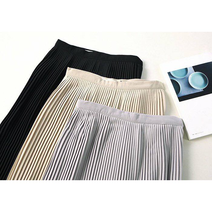 Chân váy xếp ly midi