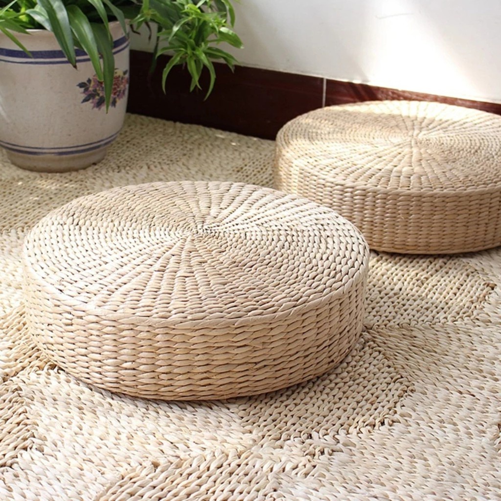 Đệm Ngồi Đan Cói Hình Tròn Tiện Dụng Chất Lượng Cao
