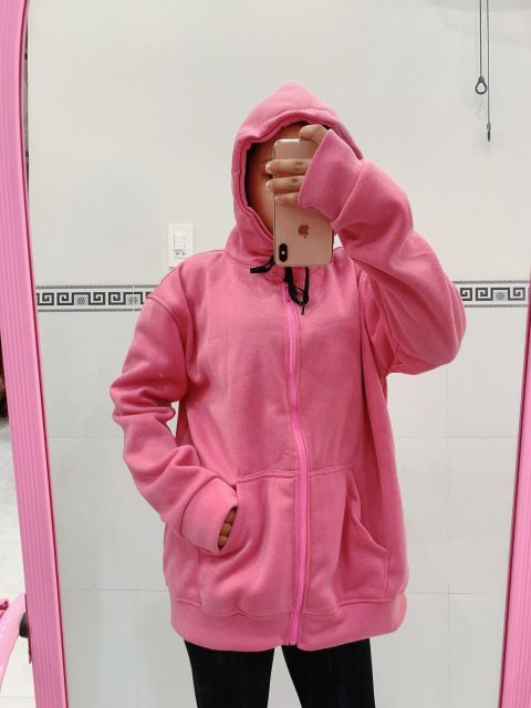 Áo hoodie nữ có khóa kéo ấm về mùa đông và mát về mùa hè.」Women's hoodie with zipper is warm in winter and cool in summer.