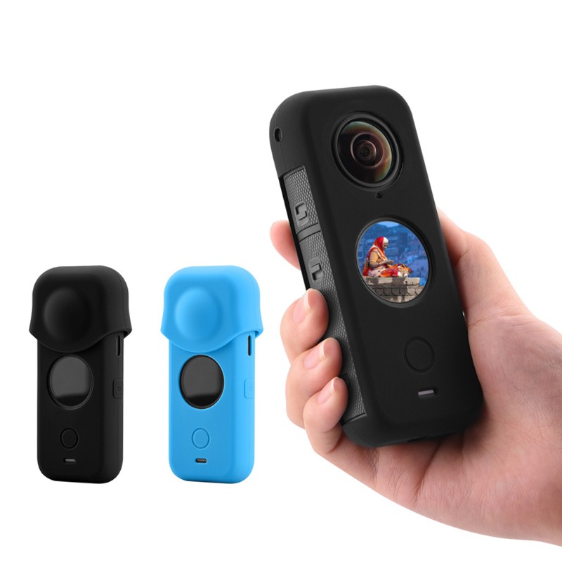 Vỏ silicon bảo vệ camera kèm nắp đậy ống kính cho Insta360 One X2