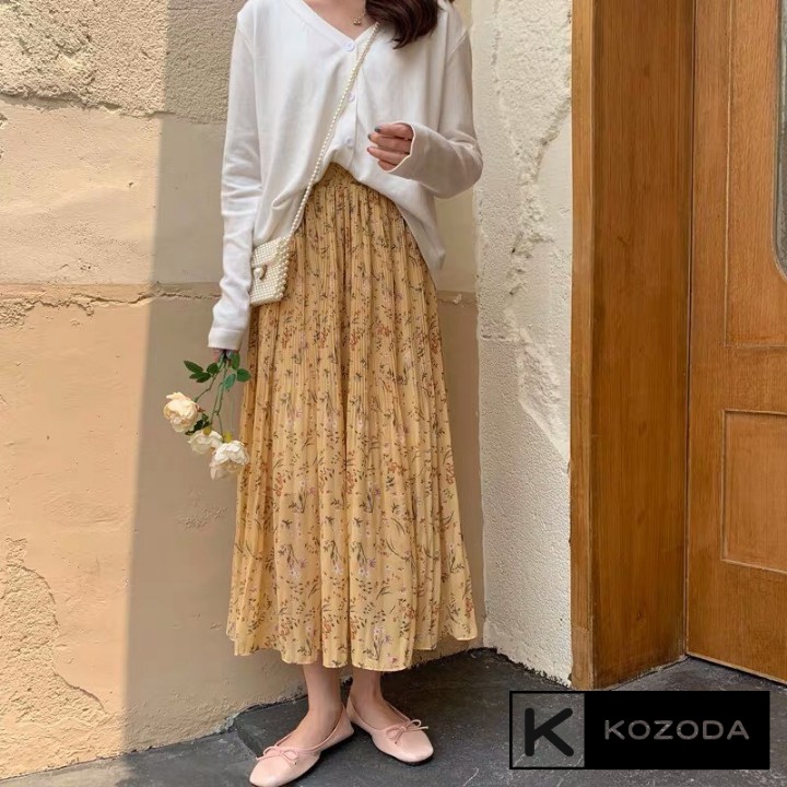 Chân váy voan hoa nhí 2 lớp tầng ulzzang siêu xinh Quảng Châu nhiều màu vintage Kozoda Cv28 | BigBuy360 - bigbuy360.vn