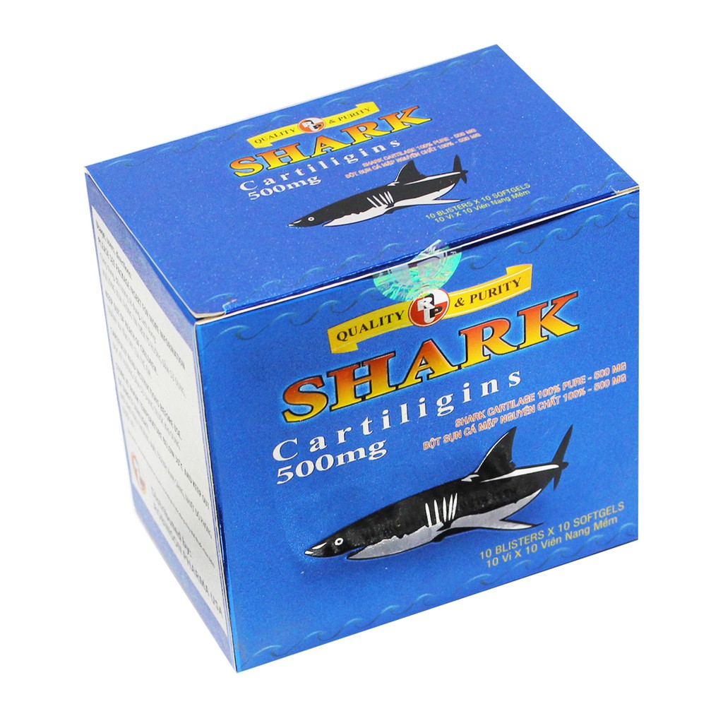 Shark Cartilage 500-Viên Uống Vi Cá Mập, Giảm Đau Khớp, Ngừa Viêm Khớp (100 viên)