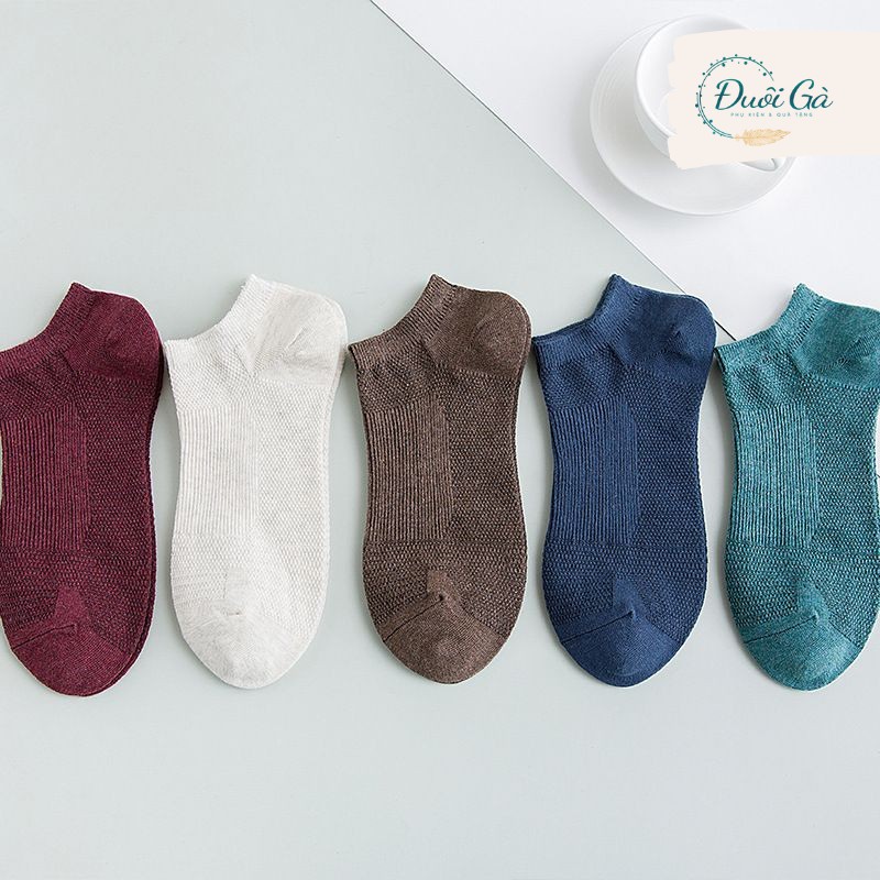 Set tất nam cổ ngắn đẹp Cheemy chất cotton cao cấp độ dày vừa phải cho mùa thu, vớ đẹp Đuôi Gà - CHEEMY_THU01