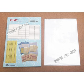 Giấy Decal A4 Tomy 130 [ 100 Tờ - 1200 Nhãn 101x47mm ]