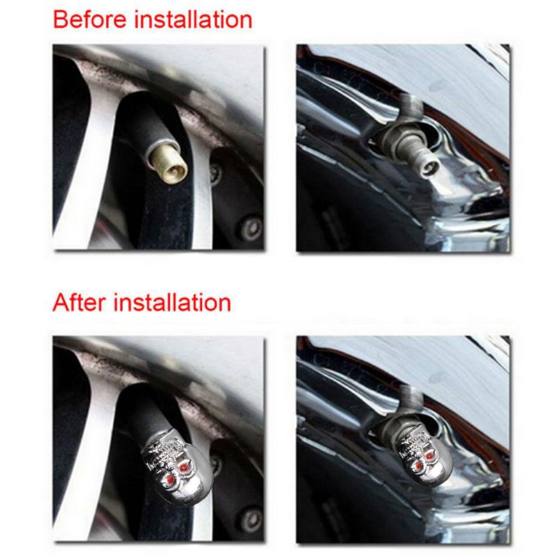 Set 5 Nắp Van Bánh Xe Hình Đầu Lâu