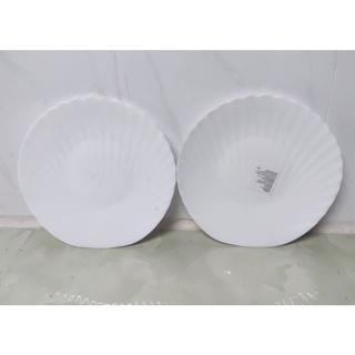 Combo 2 dĩa sứ opal 20cm hình vỏ sò