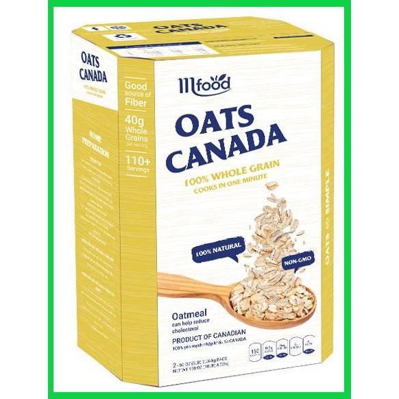 Yến Mạch Tươi Canada Oats 100% Chính Hãng ( Cán Vở ) Thùng 4,54 Kg