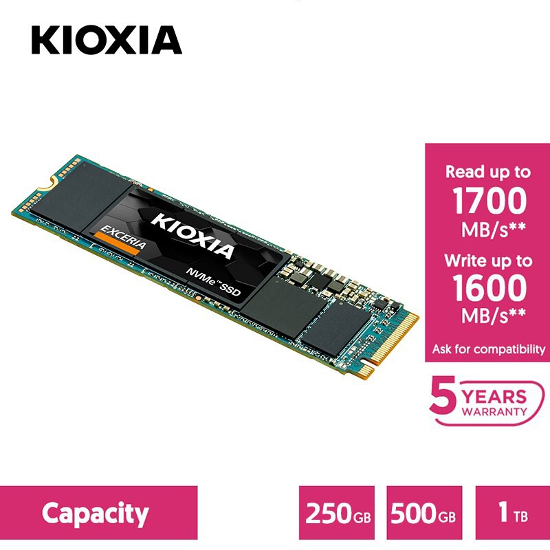 Ổ Cứng SSD Kioxia - 250Gb - M2 - NVMe - Hàng Chính Hãng - BiCS FLASH TLC