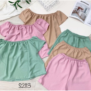 Set bộ áo bẹt vai + quần short