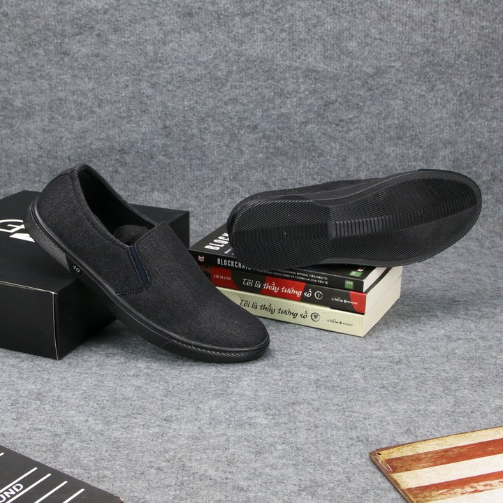 Giày lười vải nam full đen TS212 Tronshop | BigBuy360 - bigbuy360.vn