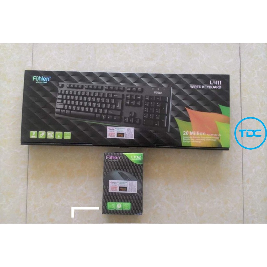 Chuột Fuhlen L102 1000DPI + Bàn Phím Fuhlen L411 - Hàng Chính Hãng