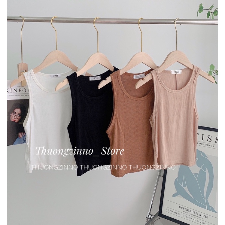 [Ảnh thật/Video]Áo ba lỗ khoét vai Áo tanktop dáng dài chất liệu thun tăm mặc mềm mịn mát
