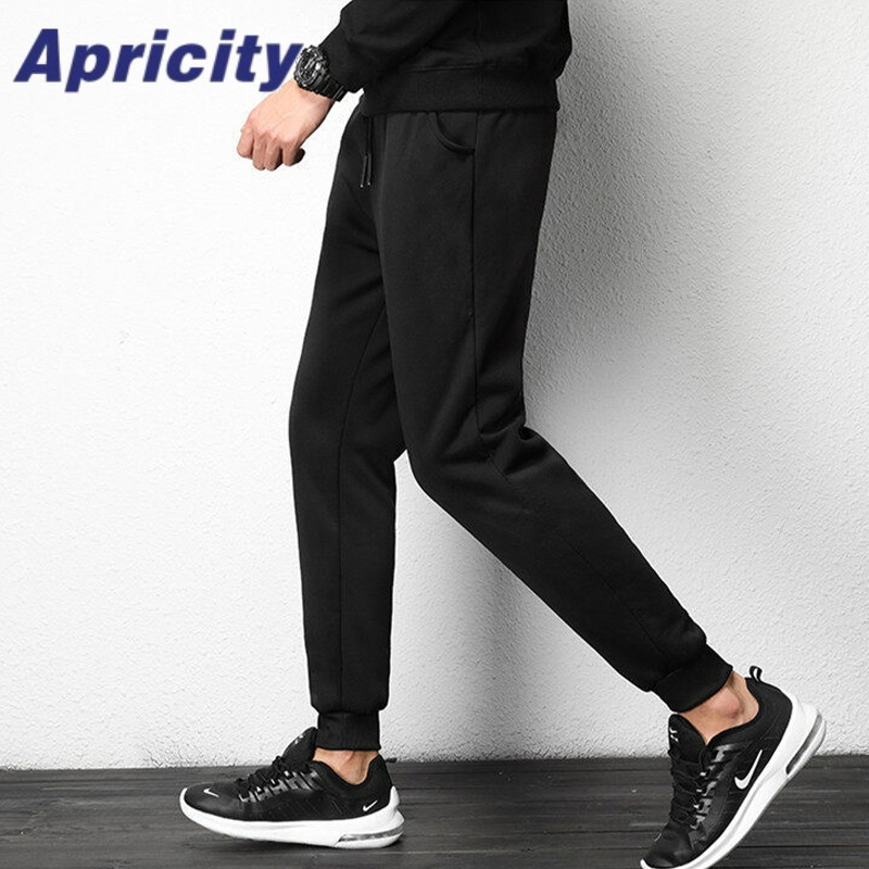 Aprilicity Quần Thể Thao Ống Rộng Lót Nhung Lông Cừu Dày Dặn Giữ Ấm Mùa Đông Cho Nam