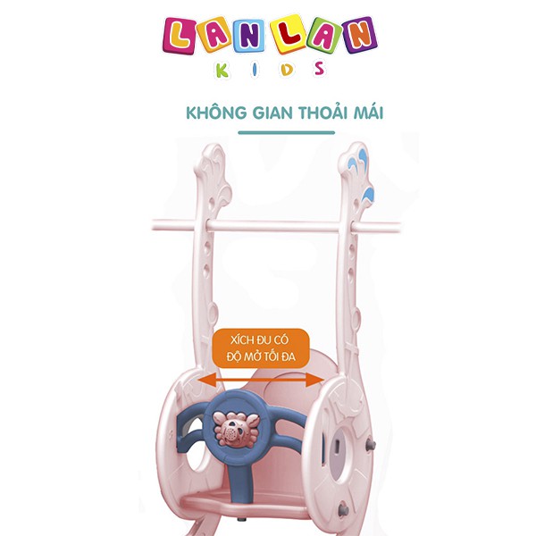 Cầu trượt xích đu hải cẩu LANLAN KIDS 2in1 an toàn, vui nhộn dành cho bé