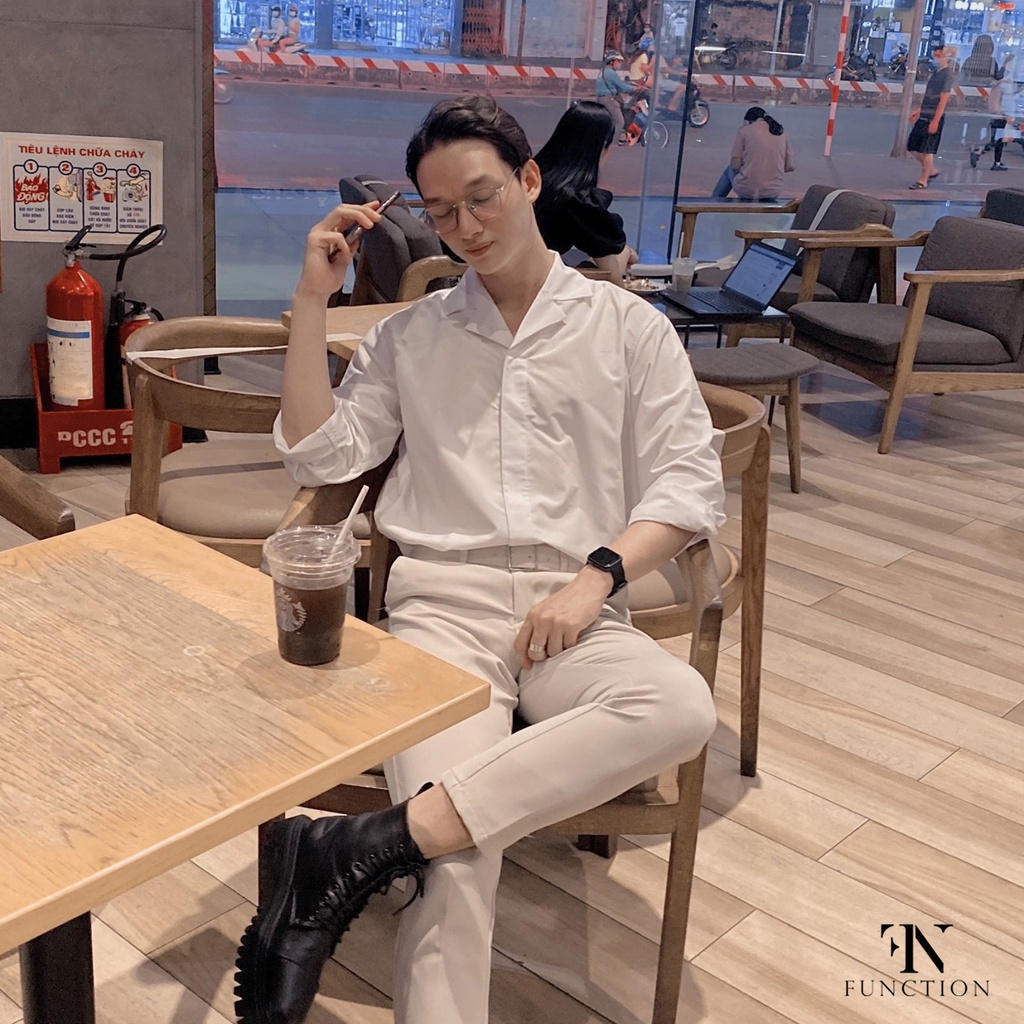 Áo Sơ mi Nam Oversized cổ Cuban tay dài FUNCTION siêu thoáng mát (Semi Oversized Cuban Shirt) | BigBuy360 - bigbuy360.vn