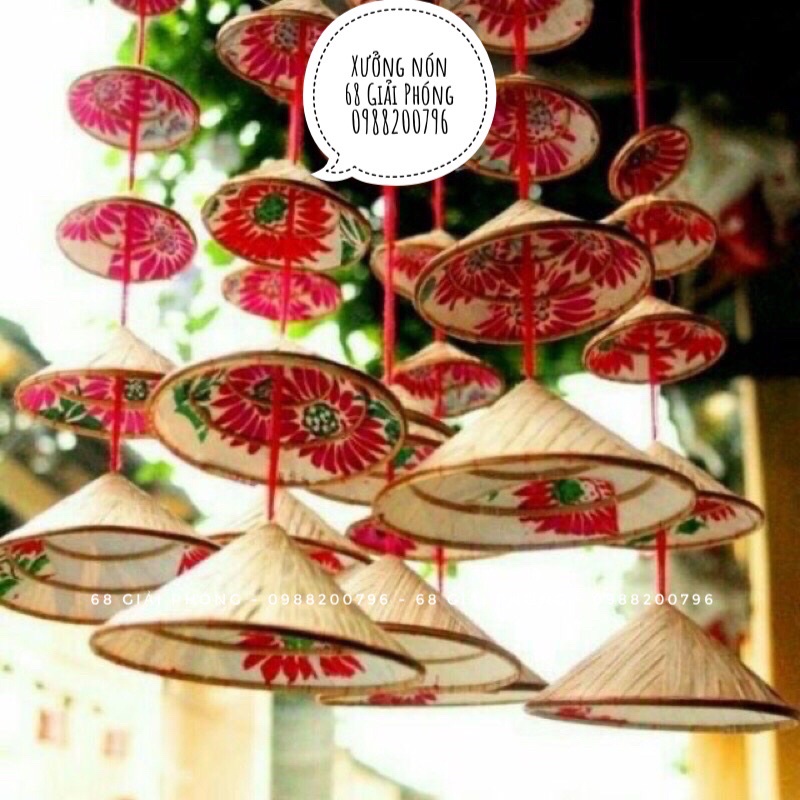 Dây nón lá trang trí siêu đẹp, decor, nón dây treo tường, tiểu cảnh
