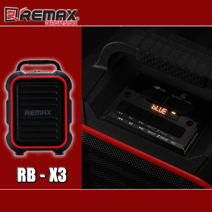 Loa Bluetooth Remax RB - X3 có quai xách tặng kèm Micro không dây