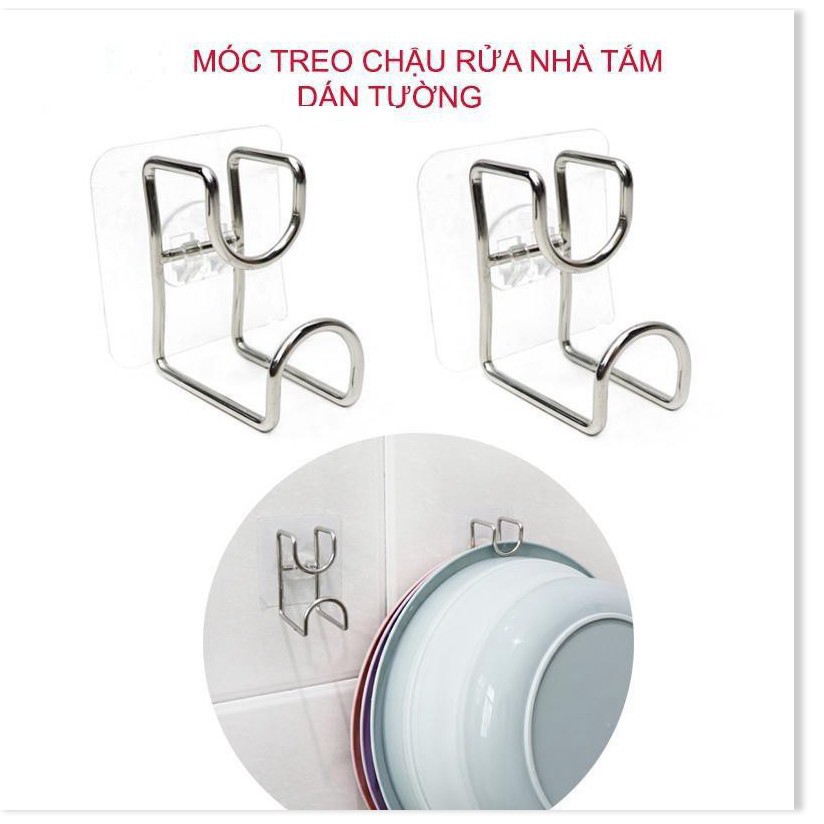 Móc Dán Tường Treo Chậu, Thau , Thớt, Đồ dùng phòng tắm, Nhà bếp - Inox thép không gỉ keo dính siêu chắc