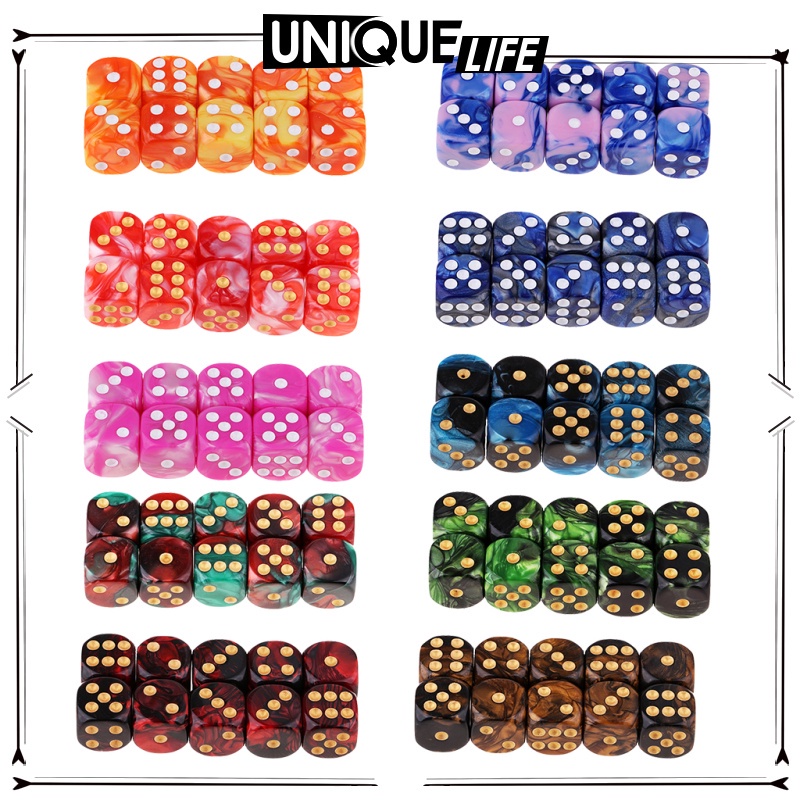 10 khối xí ngầu 16mm nhiều màu lựa chọn