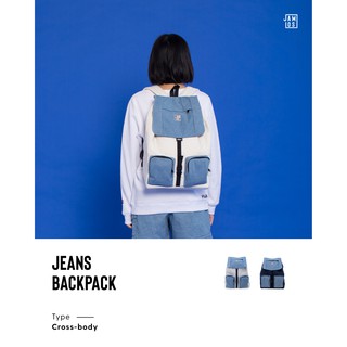 Balo du lịch thời trang vải canvas kích thước lớn vừa laptop 15.6" lót hạn chế thấm Jeans Backpack Jamlos