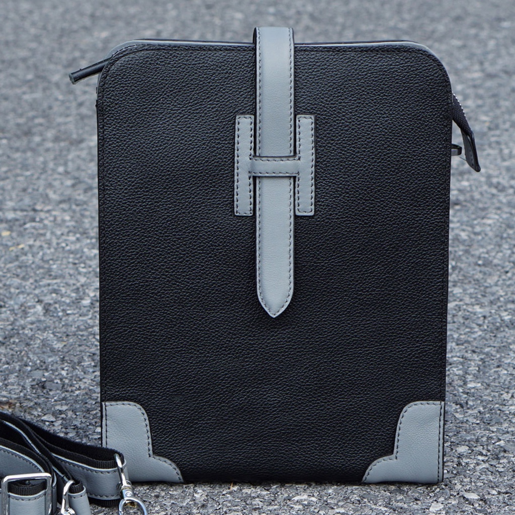 Túi nam đeo chéo da bò khóa H, túi nam da thật 100% thời trang công sở BB004