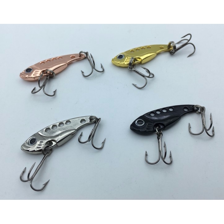 Mồi câu cá hình cá 3.5cm 3.2g làm từ kim loại có lưới câu