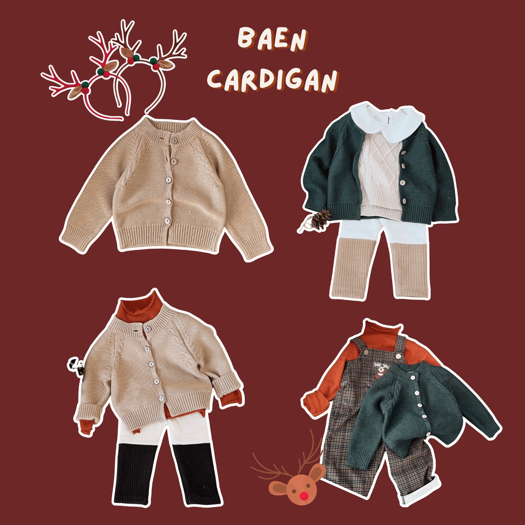 P'ti chou - Áo Cardigan Baen sơi len nhập Hàn cho bé 8kg - 20kg