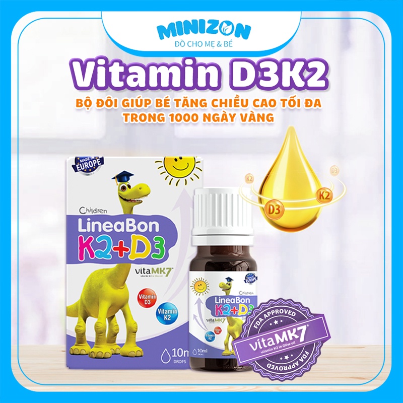 Vitamin LineaBon K2+D3 Lọ 10ml Cho Bé | Minizon Kids
