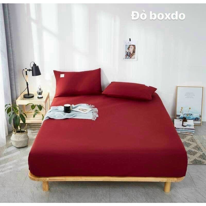 Bộ 3 Món Ga Gối Cotton Tici Basic Trơn Mix Phong Cách Hàn Quốc Vintage Mềm Mịn Cao Cấp Size m6 m8 2m2 Napbedding
