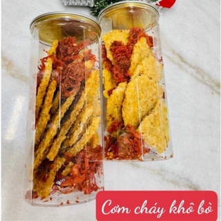Cơm cháy chiên mắm lắc khô bò lon pet 300g
