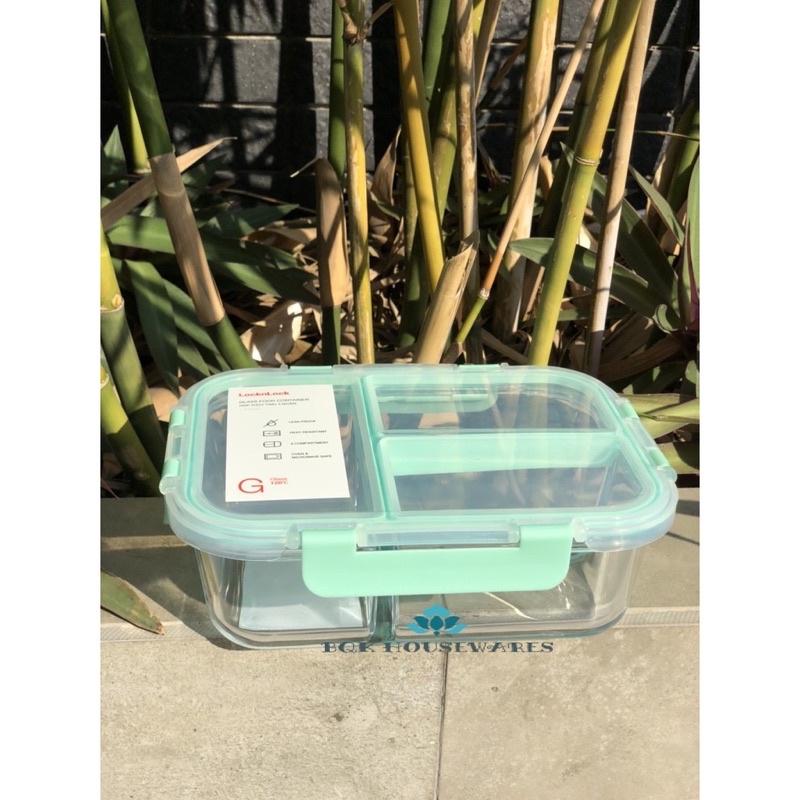 Hộp thủy tinh 3 ngăn Lock&Lock Glass Food Container dung tích 1040ml LLG458
