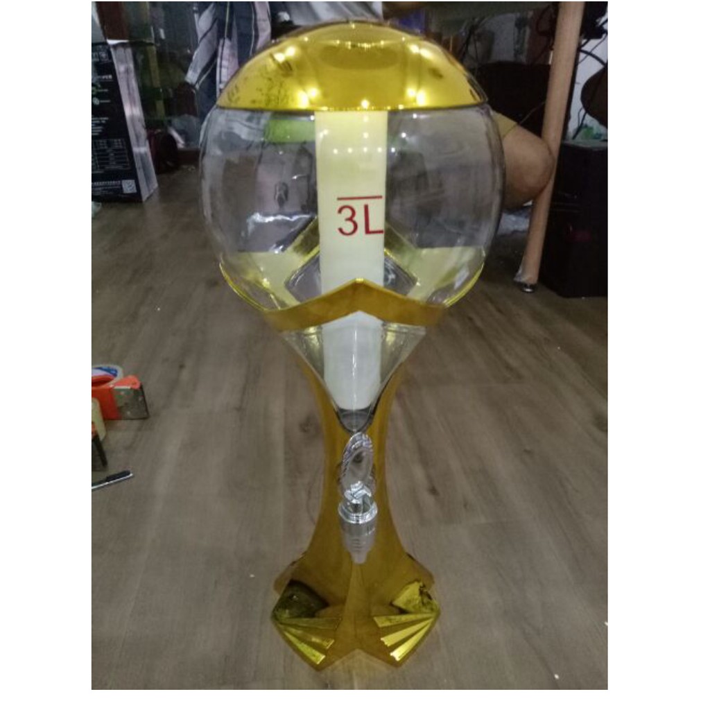 Tháp bia cúp vàng world cup 2018 cao cấp 3L có đèn led khay đá  !!!